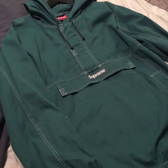 Fw16 Supreme Contrast Stitch Twill Anorak Size XL - Picture 3 of 8